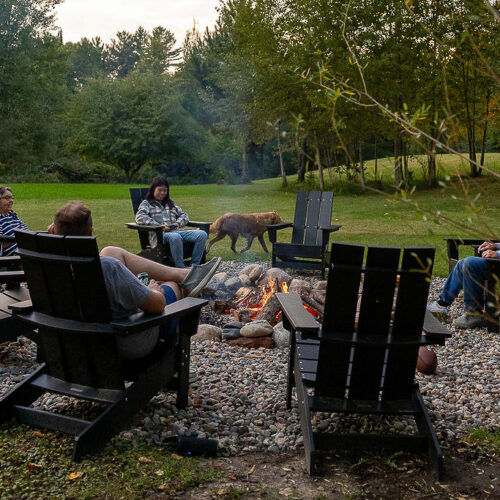 Gather around the fire pit for starlit nights and peaceful Northwoods quiet.