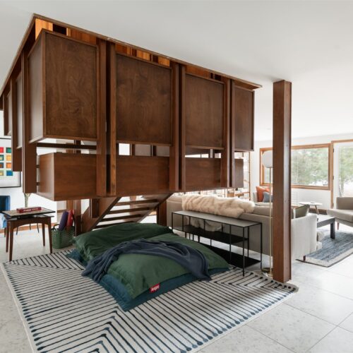 A tucked-away reading nook designed for quiet, easygoing moments.